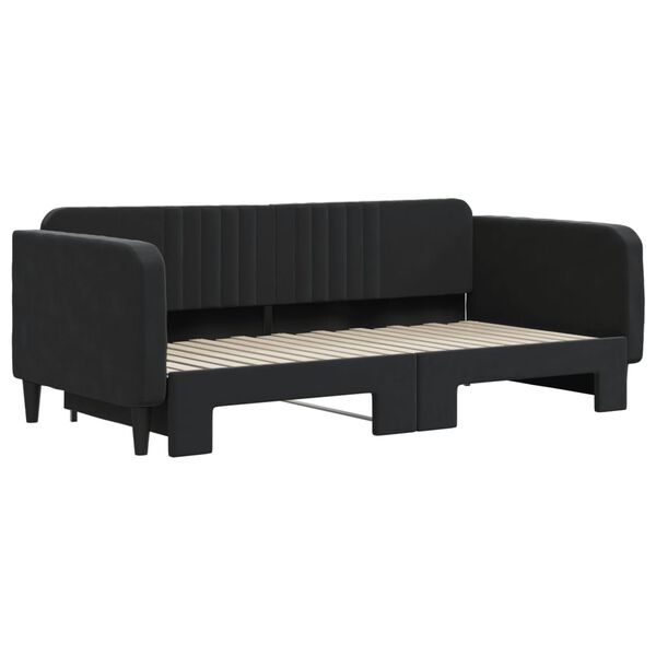 vidaXL Sof&aacute;-cama com gavet&atilde;o 90x190 cm veludo preto