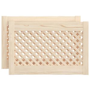 vidaXL Portas de arm&aacute;rio design treli&ccedil;a 2 pcs 59,5x39,5cm pinho maci&ccedil;o