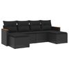 vidaXL 6 pcs conjunto sof&aacute;s de jardim c/ almofad&otilde;es vime PE preto