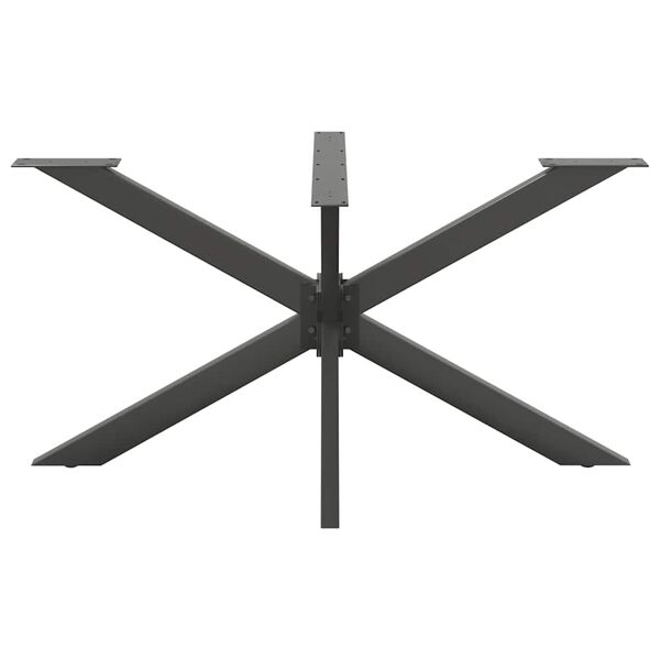 vidaXL P&eacute; de mesa de jantar em formato de aranha, antracite, 150x78x(72-73) cm, a&ccedil;o