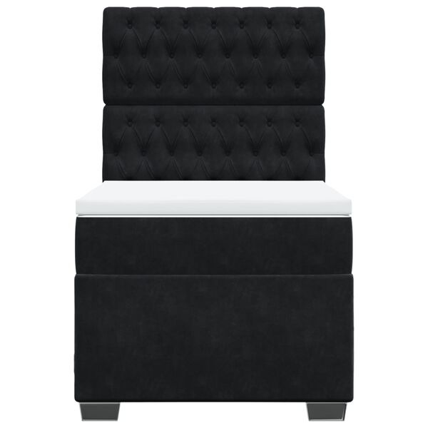 vidaXL Cama com molas/colch&atilde;o 90x200 cm veludo preto