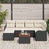 vidaXL Conjunto de Sofá de Jardim 7 pcs Preto Rattan Sintético