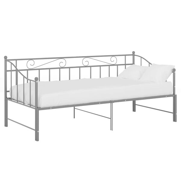vidaXL Estrutura sof&aacute;-cama de puxar 90x200 cm metal cinzento