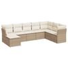 vidaXL 8 pcs conjunto de sof&aacute;s p/ jardim com almofad&otilde;es vime PE bege