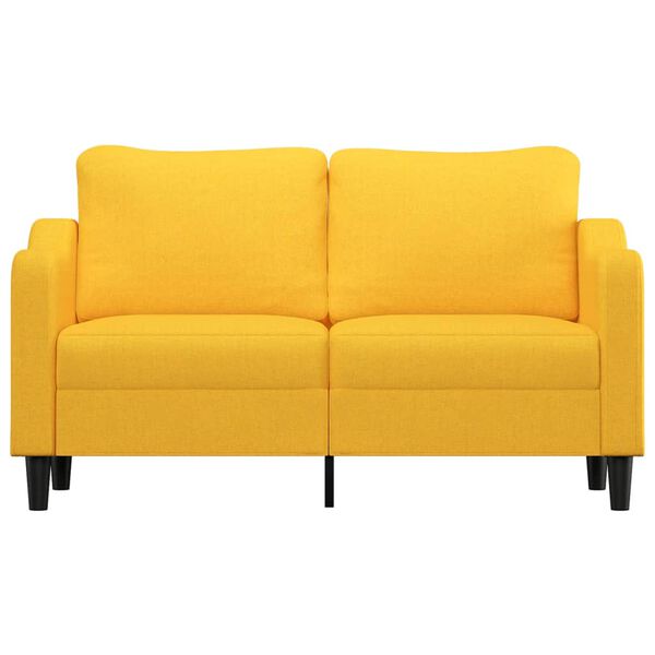 vidaXL Sof&aacute; de 2 lugares 140 cm tecido amarelo-claro