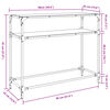 vidaXL Mesa consola com tampo em vidro transparente 98x35x81 cm a&ccedil;o