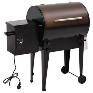 vidaXL Grelhador a pellets com chamin&eacute; 104 cm ferro preto
