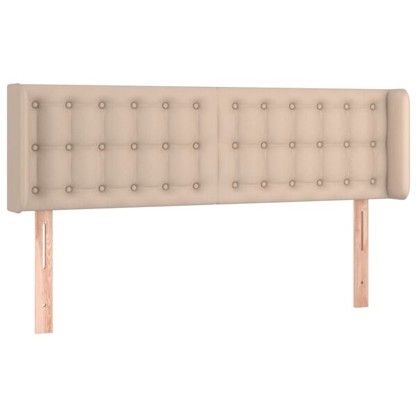 vidaXL Cabeceira cama abas couro artificial 147x16x78/88 cm cappuccino