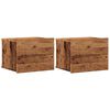 vidaXL Mesas de cabeceira de parede 2 pcs 40x32x30cm cor madeira velha