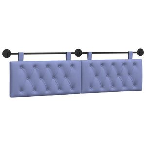 vidaXL Cabeceira suspensa Azul Jeans Tecido