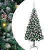 vidaXL &Aacute;rvore de Natal Artificial Verde 210 cm PVC, A&ccedil;o e Pl&aacute;stico