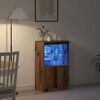 vidaXL Aparador LED Castanho 60 x 37 x 100 cm Madeira processada