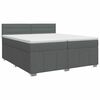 vidaXL Cama box spring com colch&atilde;o Cinzento-Escuro 200 x 200 cm Tecido