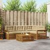 vidaXL Conjunto de Sof&aacute;s para Exterior 5 pcs Natural e Bege