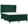 vidaXL Cama com molas/colch&atilde;o 140x190 cm veludo verde-escuro