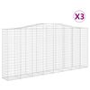vidaXL Cestos gabi&atilde;o arqueados 3pcs 400x50x180/200cm ferro galvanizado