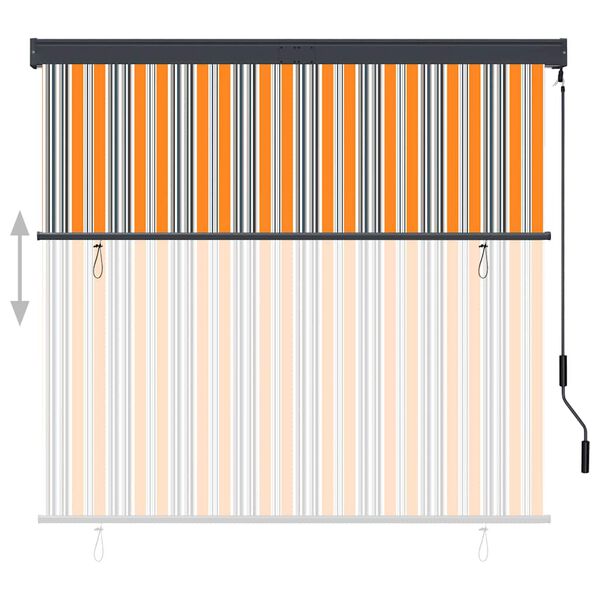 vidaXL Estore de rolo para exterior 160x250 cm amarelo e azul