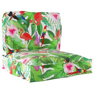vidaXL Conjunto de Almofadas para Palete Floral 2 pcs Selva Tropical