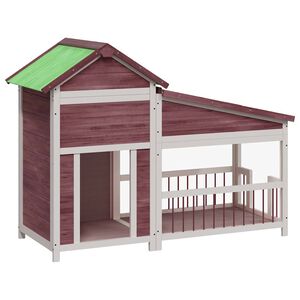 vidaXL Casota para c&atilde;es 143x60,5x109 cm pinho maci&ccedil;o cor moca