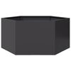 vidaXL Vaso/floreira de jardim hexagonal 104x90x45 cm a&ccedil;o preto