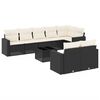 vidaXL 9 pcs conjunto de sof&aacute;s p/ jardim c/ almofad&otilde;es vime PE preto