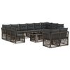 vidaXL Conjunto de Sof&aacute; de Jardim 13 unid. Cinzento vime PE