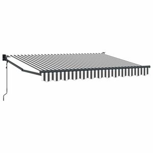 vidaXL Toldo retr&aacute;til Antracite e Branco 3,5 x 2 m Poli&eacute;ster e Metal