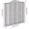 vidaXL Cestos gabi&atilde;o arqueados 5pcs 200x30x200/220cm ferro galvanizado