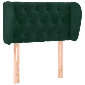 vidaXL Cabeceira de cama c/ abas veludo 83x23x78/88cm verde-escuro