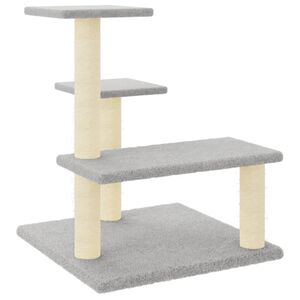 vidaXL &Aacute;rvore p/ gatos c/ postes arranhadores sisal 61 cm cinza-claro