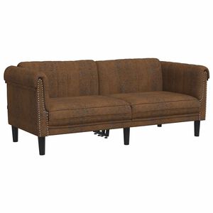 vidaXL Sof&aacute; de 2 lugares camur&ccedil;a artificial castanho