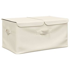 vidaXL Caixa de arruma&ccedil;&atilde;o 50x30x25 cm tecido cor creme