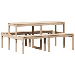 vidaXL Mesa de piquenique 160x134x75 cm madeira de pinho maci&ccedil;a
