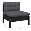 vidaXL 6 pcs conjunto lounge de jardim c/ almofad&otilde;es pinho preto