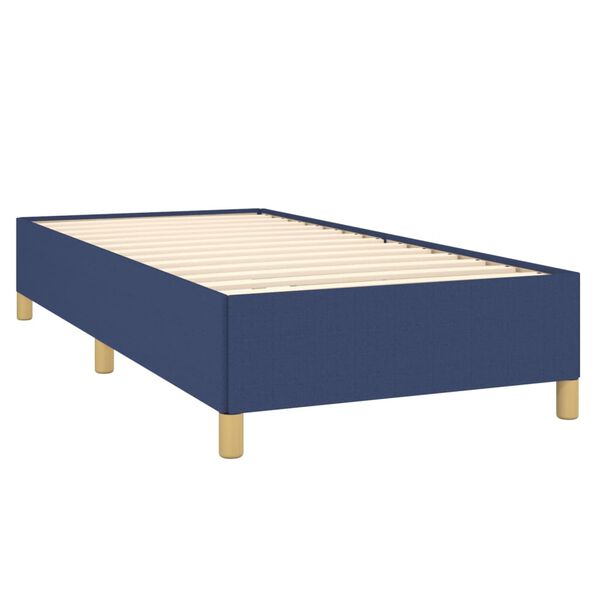 vidaXL Cama com molas/colch&atilde;o 100x200 cm tecido azul