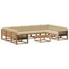 vidaXL Conjunto de Sof&aacute;s para Exterior 10 pcs Natural e Bege