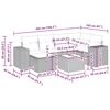 vidaXL 7 pcs conj. sof&aacute;s jardim com almofad&otilde;es vime PE cinzento-claro