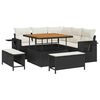 vidaXL Conjunto de Sof&aacute; de Jardim 8 unid. Preto vime PE
