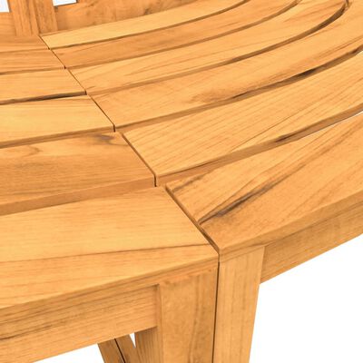 vidaXL Banco para árvore semicircular Ø160 cm madeira de teca maciça