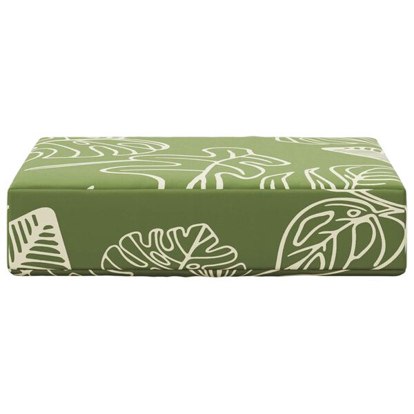 vidaXL Almofada de Assento Externa Folhas Verdes 40 x 40 x 8 cm