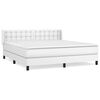 vidaXL Cama com molas/colch&atilde;o 180x200 cm couro artificial branco