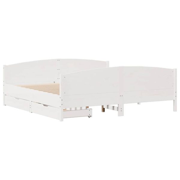 vidaXL Cama sem colch&atilde;o 180x200 cm madeira de pinho maci&ccedil;a branco