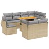 vidaXL 9 pcs conjunto de sof&aacute;s p/ jardim com almofad&otilde;es vime PE bege