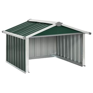 vidaXL Abrigo para corta-relva 92x97x63 cm a&ccedil;o galvanizado verde