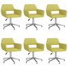 vidaXL Cadeiras de jantar giratórias 6 pcs tecido verde