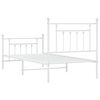 vidaXL Estrutura de cama com cabeceira e p&eacute;s 80x200 cm metal branco