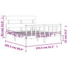 vidaXL Estrutura de cama King Size com cabeceira madeira maci&ccedil;a cinza
