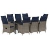 vidaXL Conjunto de Mesa e Cadeiras 9 pcs Cinzeto Rattan de PE