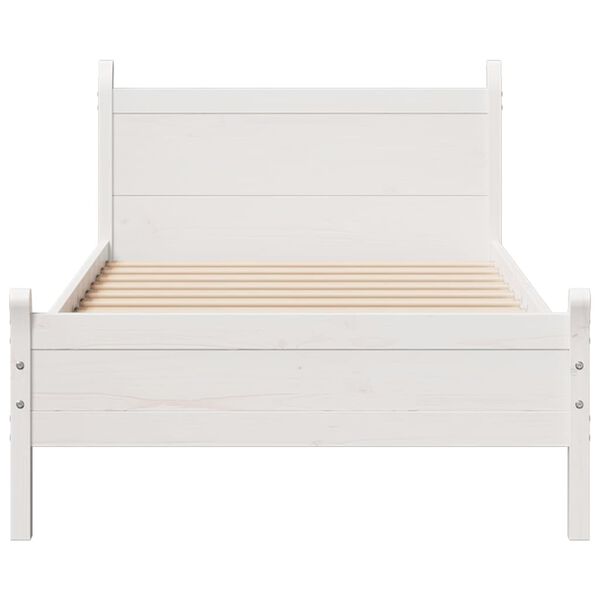 vidaXL Cama sem colch&atilde;o 90x190 cm madeira de pinho maci&ccedil;a branco