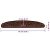 vidaXL Tapetes de escada 20 pe&ccedil;as 65x21x4 cm marrom semicircular grande
